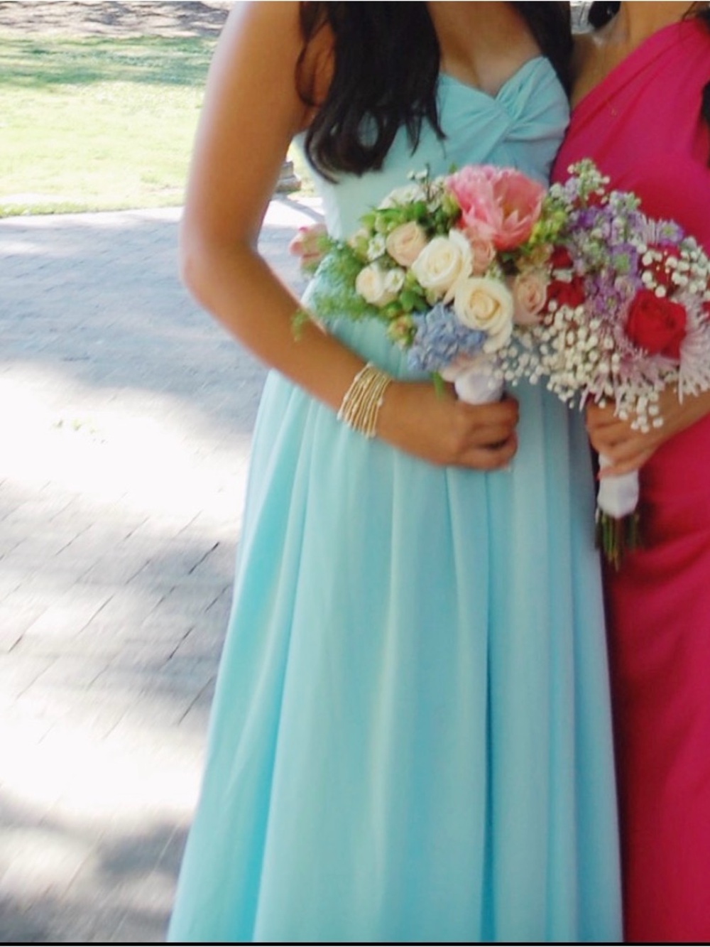 Peppermayo aqua mint strapless maxi dress